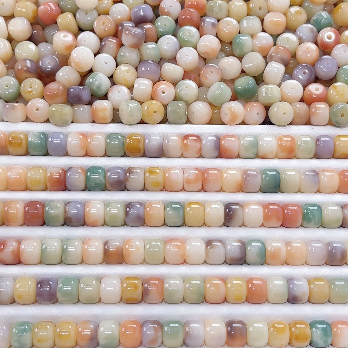 Bright Mix bodhi beads 【tyre shape 11mm】