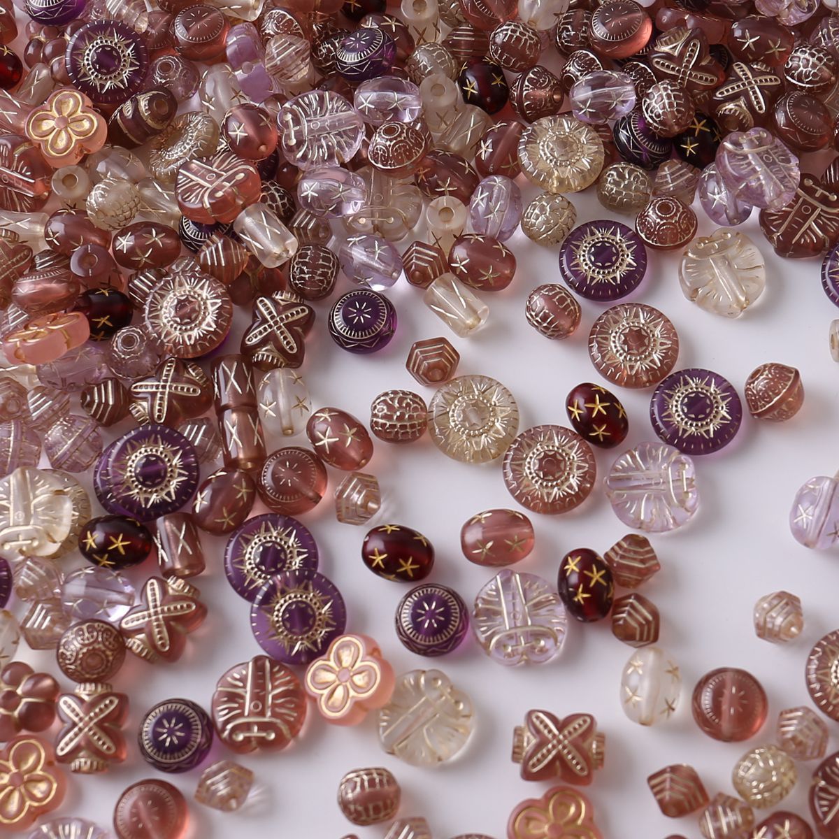 BH03-Czech Vintage Acrylic Beads