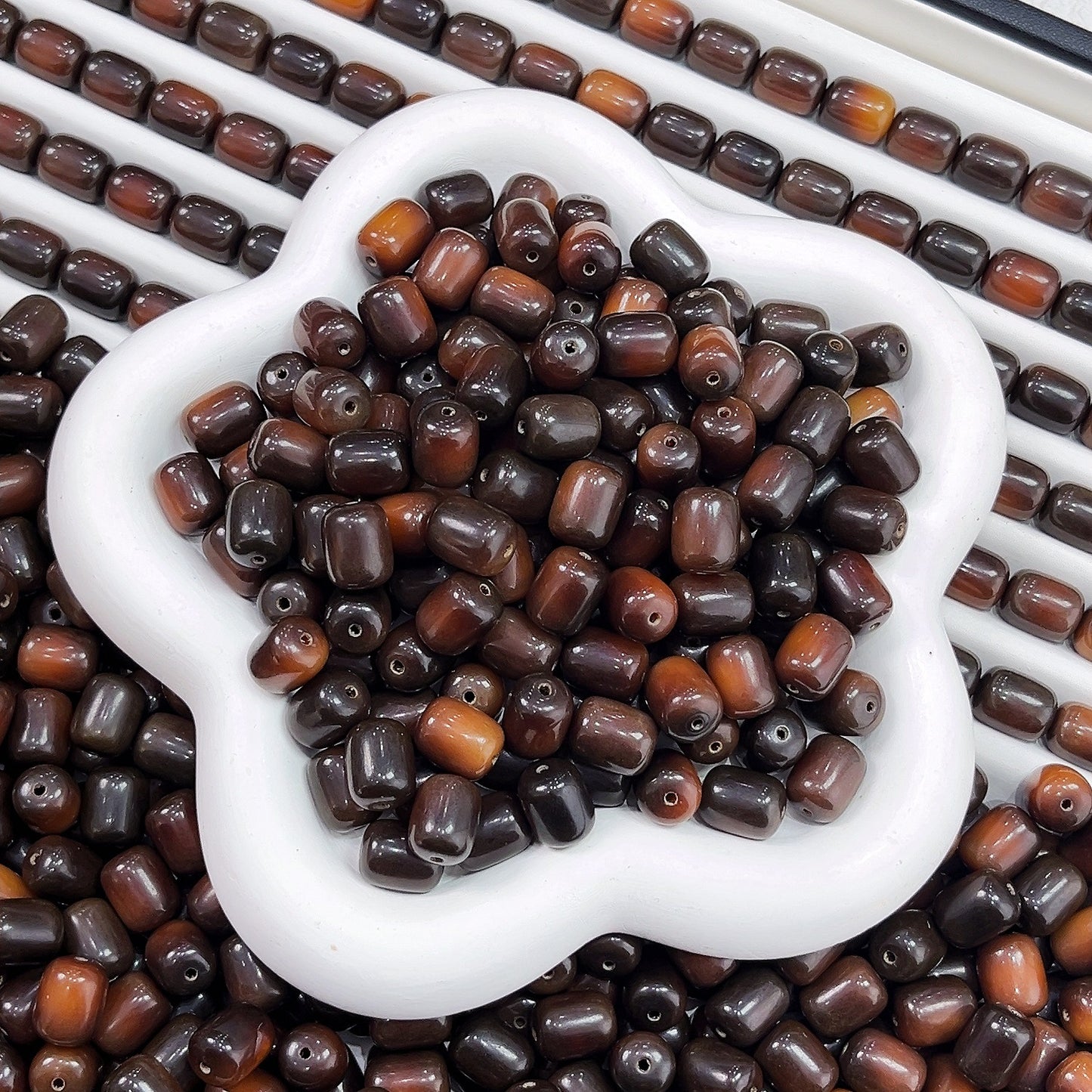 Caramel Color Bodhi Beads-【Capsule shape 10*13mm 】