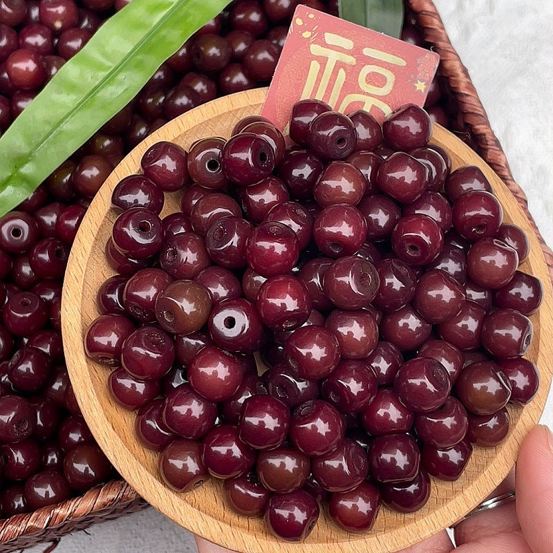 Dark Cherry Bodhi Beads【Barrel shape 11mm 】