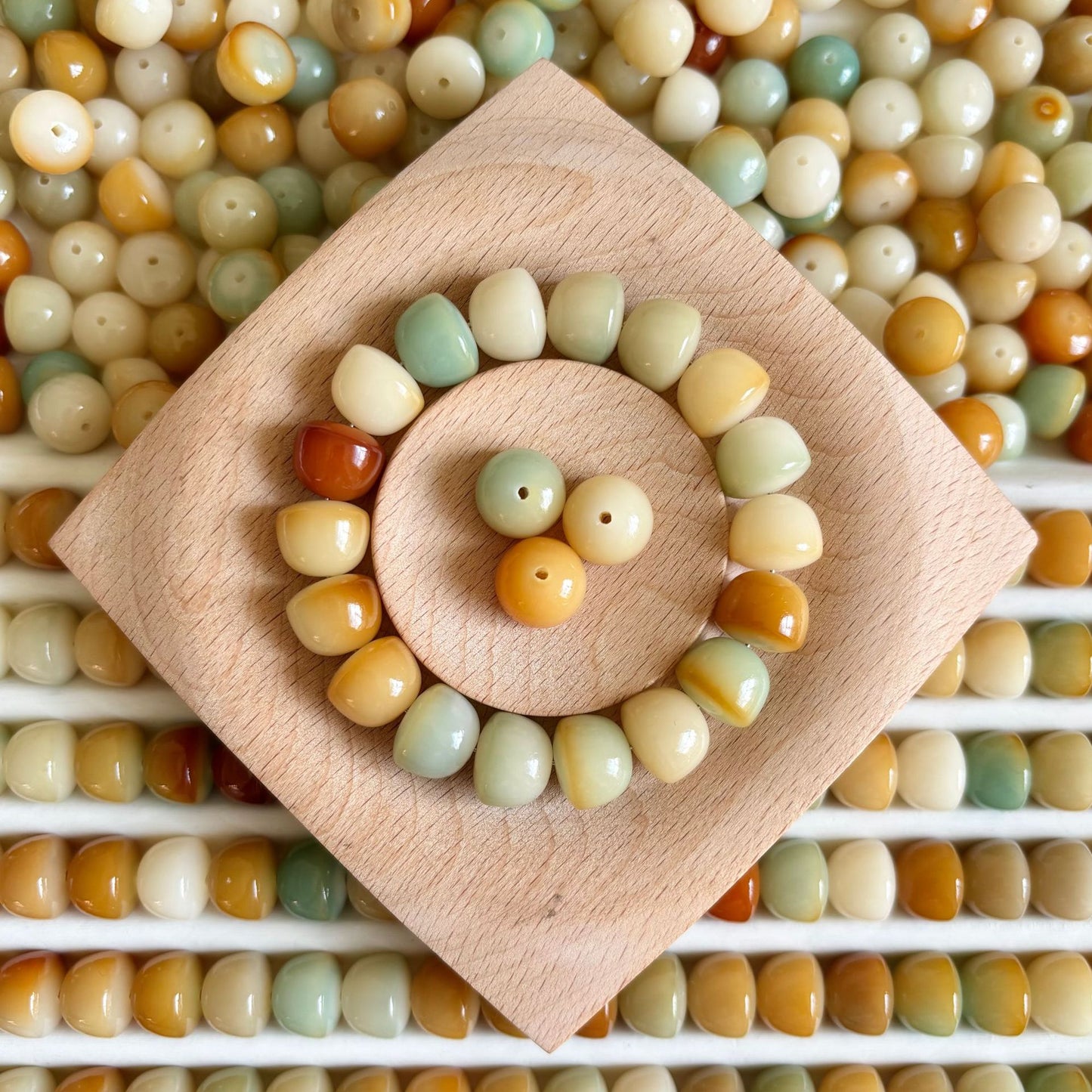 R209-Bowl Mix Bodhi beads-【12mm 】