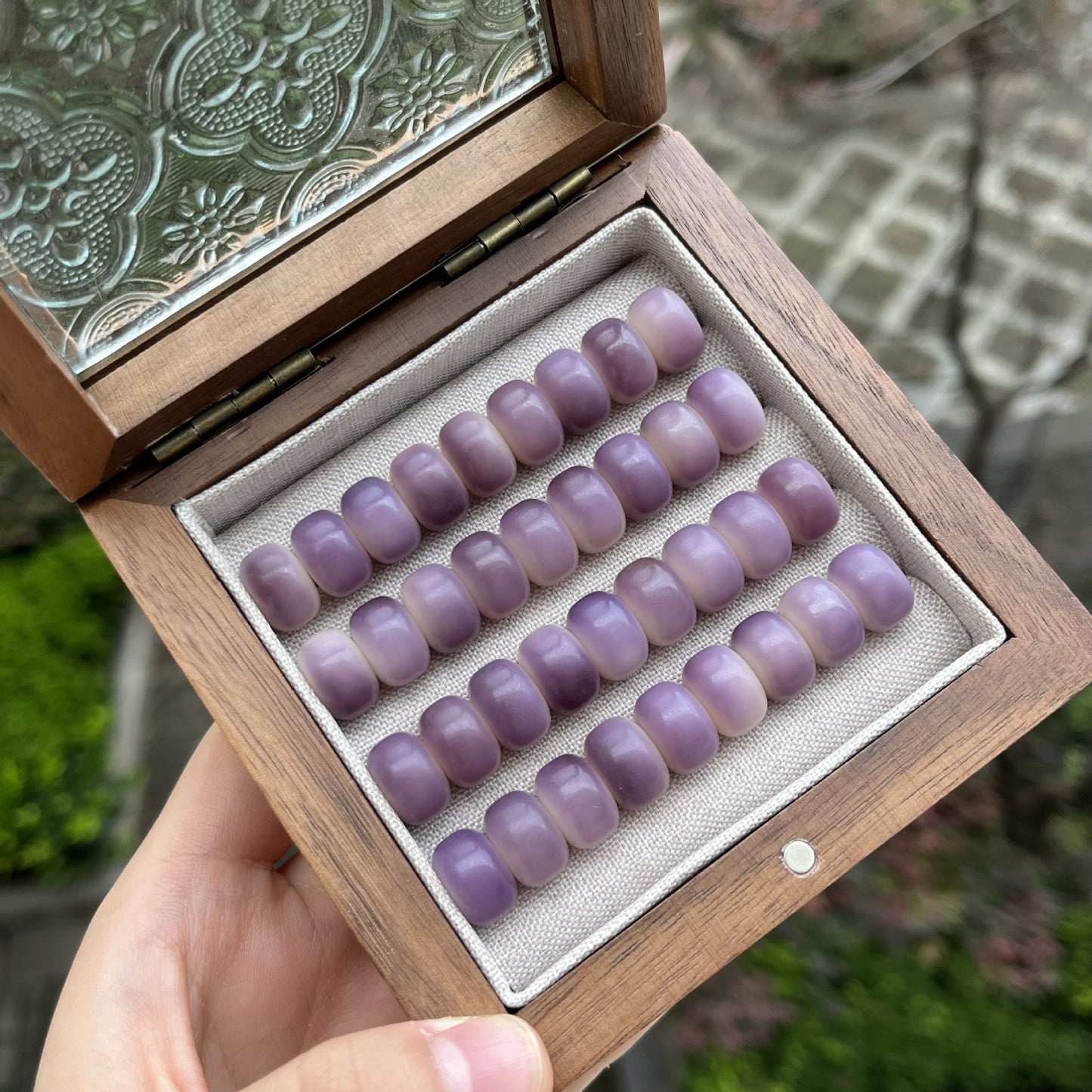 T39-Gradient Purple Bodhi beads【Tyre shape 12*8mm】