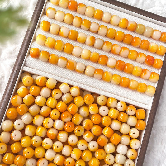 K021-Gradient Orange Bodhi Bead-【Barrel shape 12mm 】